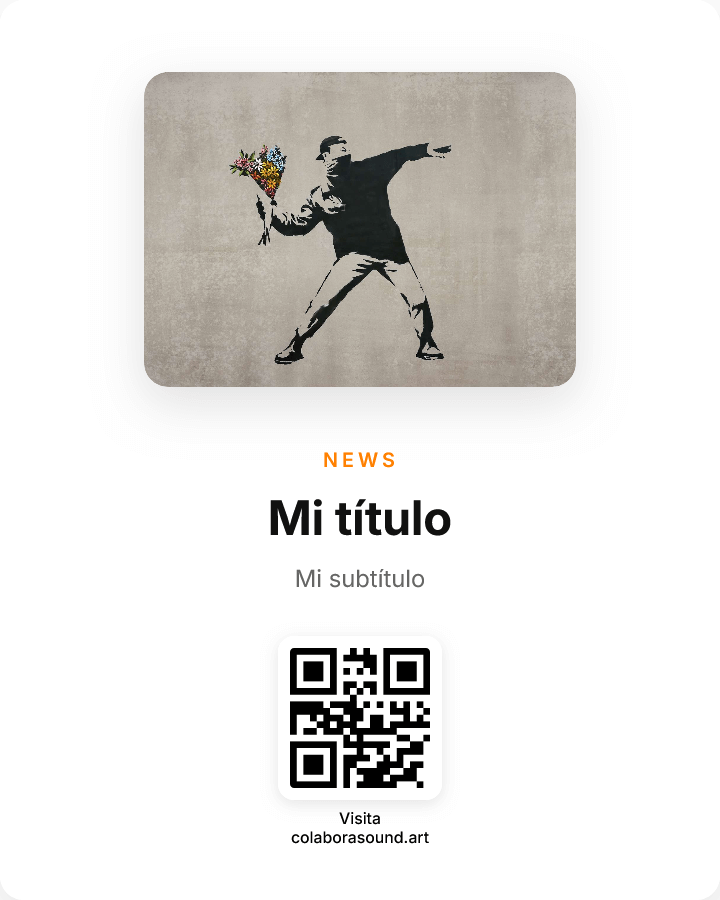 Poster artístico con QR hacia presencia pública del creador
