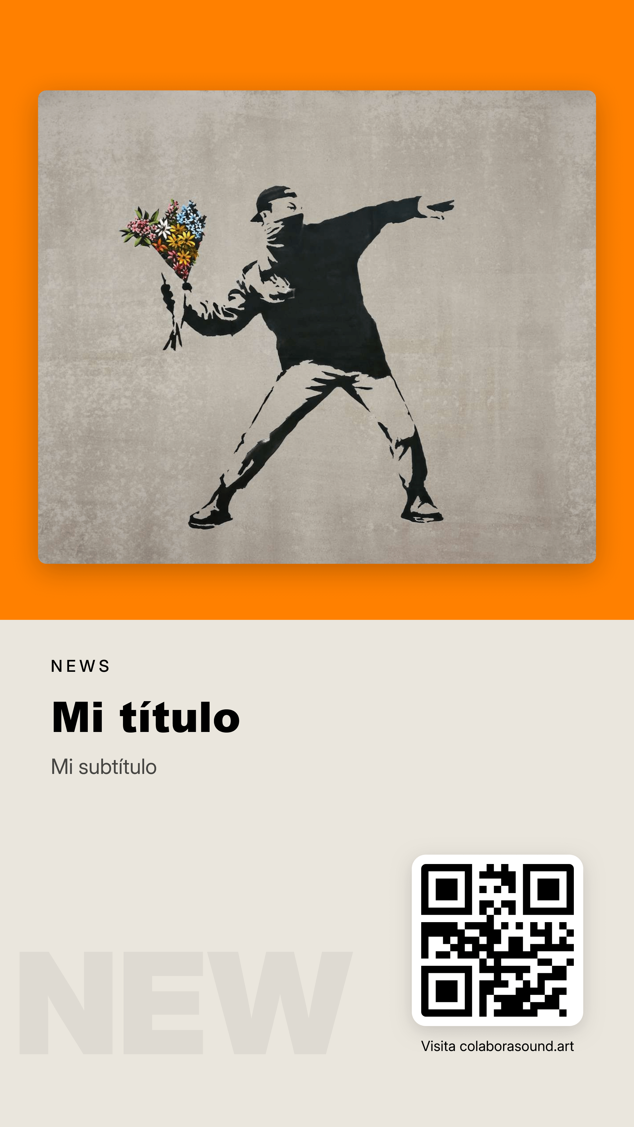 Póster artístico con código QR hacia contenido público